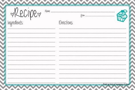 Recipe Index Card Template