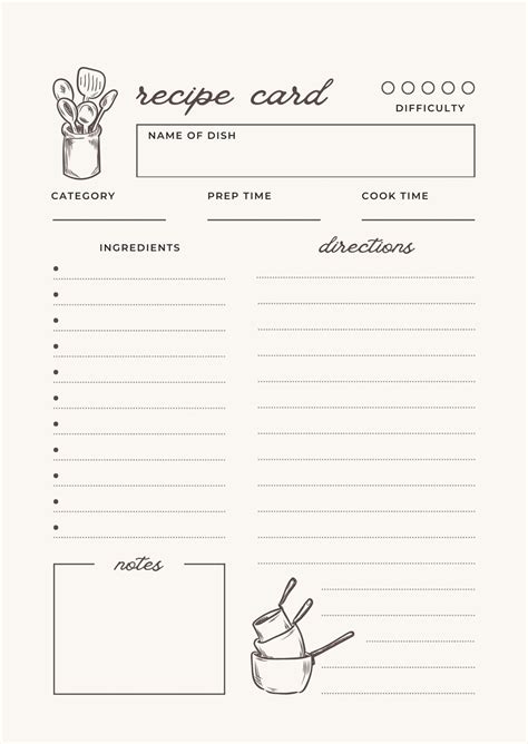 Recipe Templates Printable