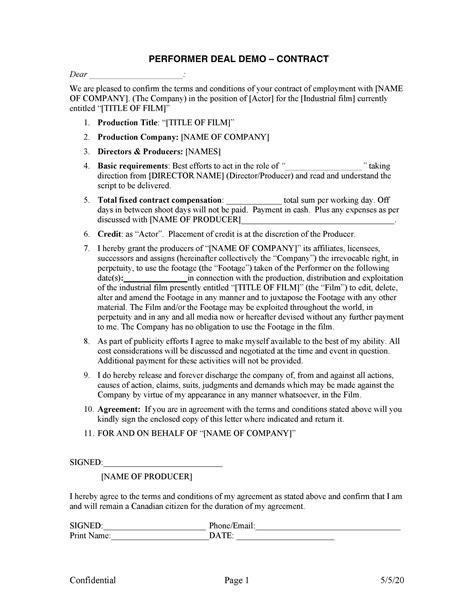 Record Deal Template