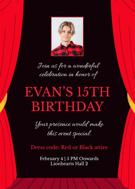 Red And Black Invitation Templates Free