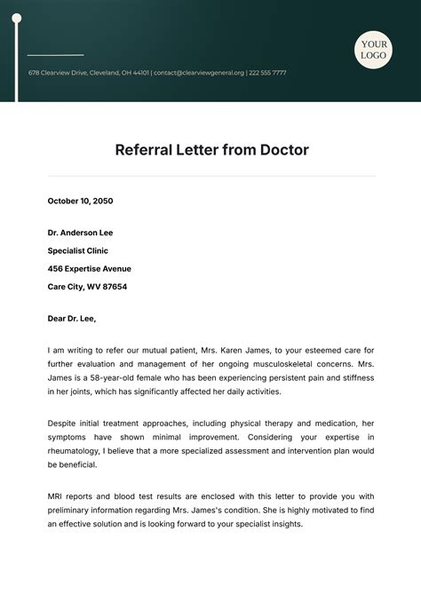 Referral Letter Template