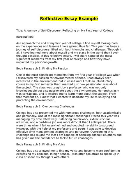 Reflection Writing Template