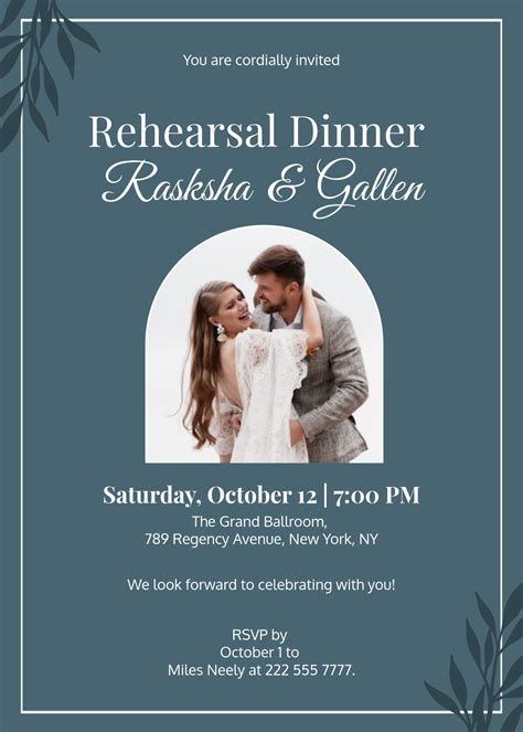 Rehearsal Dinner Invitations Template