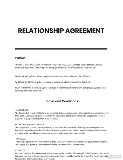 Relationship Agreement Template