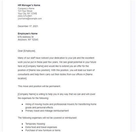 Relocation Letter Template