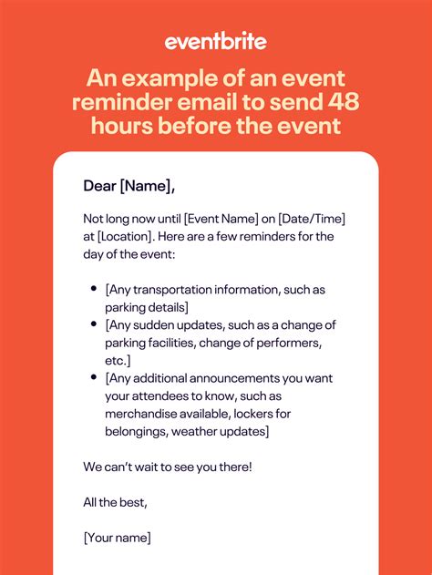 Reminder Email For Event Template