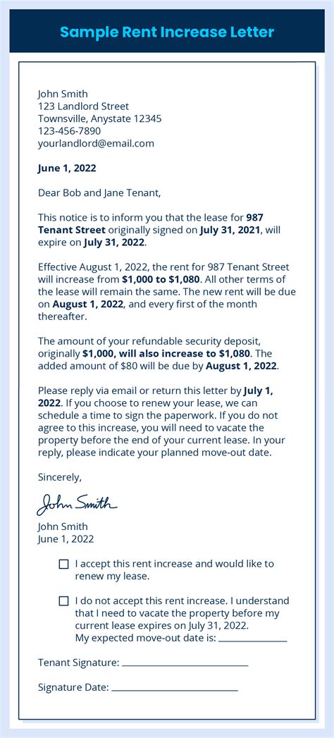 Rent Increase Template Letter