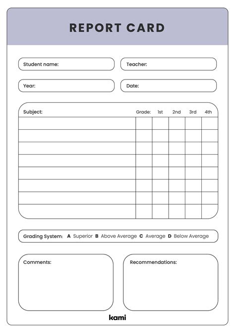 Report Cards Template