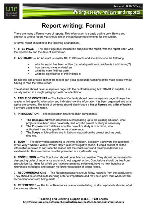 Report Writing Template