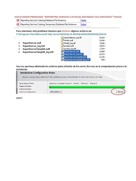 Reporting Services Catalog Database File Existence
