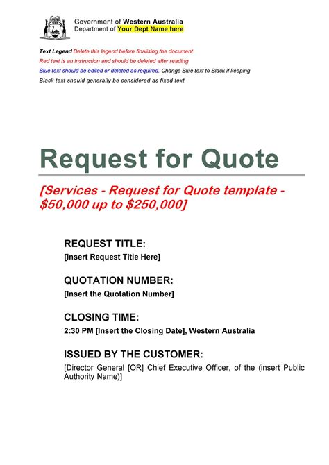 Request A Quote Template