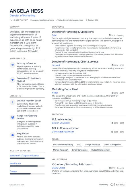 Resume 1 Page Template