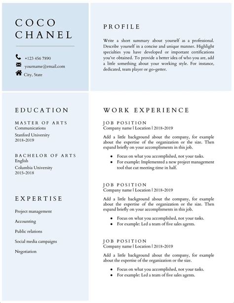 Resume Google Doc Template
