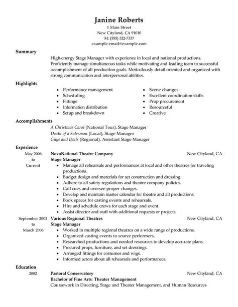 Resume Template For Supervisor Position