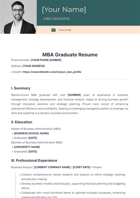 Resume Template Mba