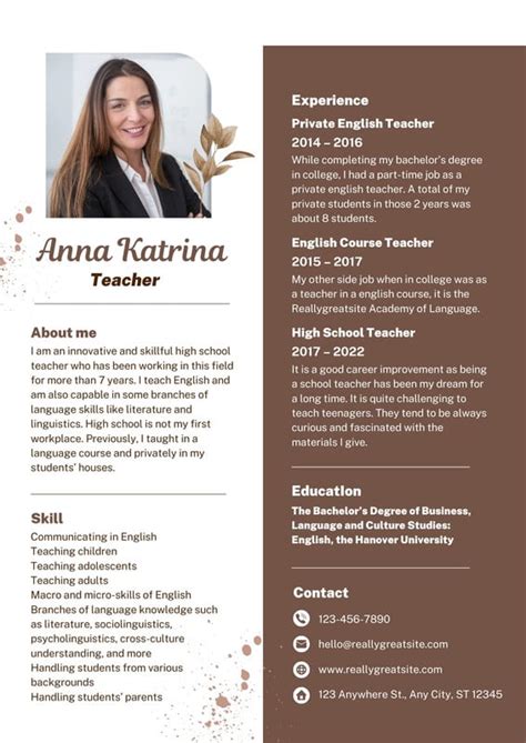Resume Template Teacher
