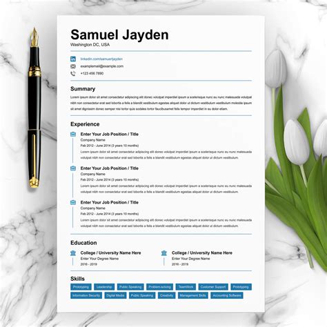 Resume Template With Linkedin