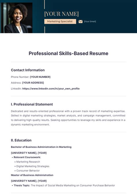Resume Template With Skills