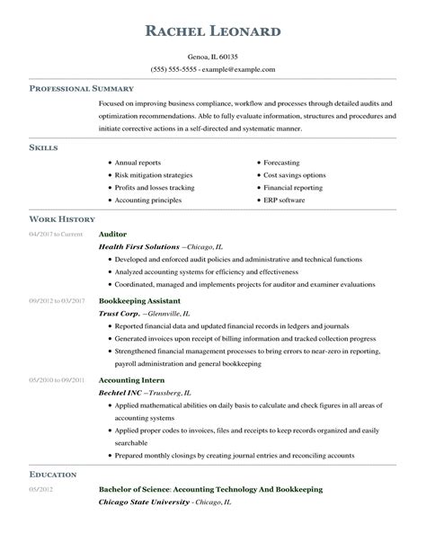 Resume Templates For Accounting Professionals