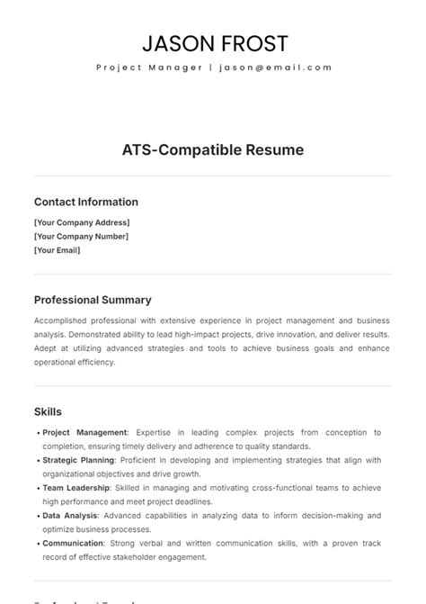 Resume Templates That Pass Ats