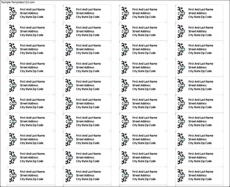 Return Address Labels Free Template Printable