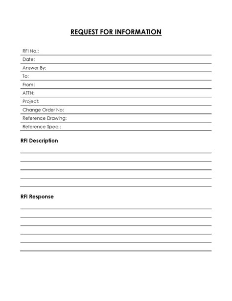 Rfi Word Template