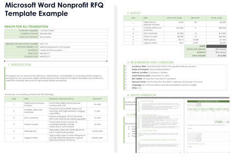 Rfq Template Word