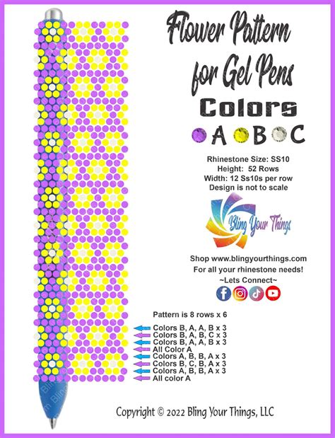 Rhinestone Pen Templates