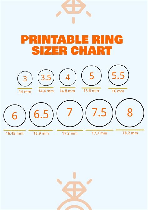 Ring Sizer Chart Actual Size