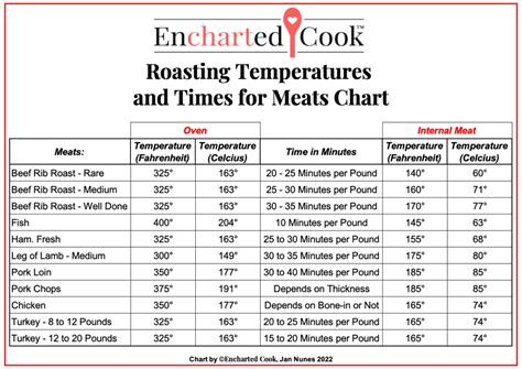 Roasting Meat Temperature Chart