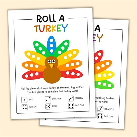 Roll A Turkey Free Printable