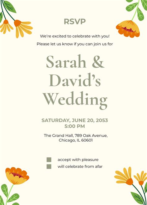 Rsvp Card Template