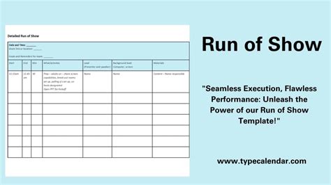 Run Of Show Template Word