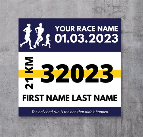 Running Bib Template