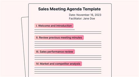 Sales Agenda Template