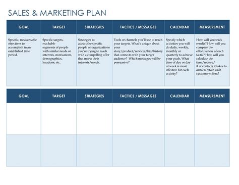 Sales Team Planning Template