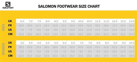 Salomon Ski Size Chart