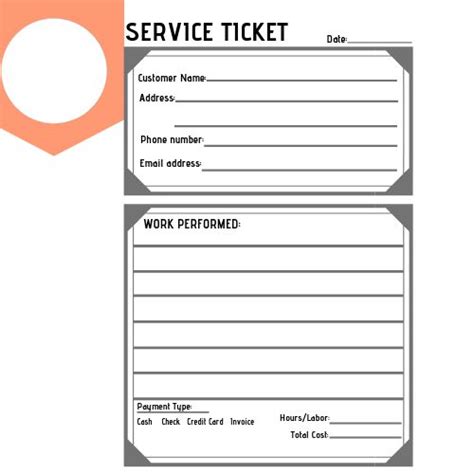 Salon Service Ticket Template