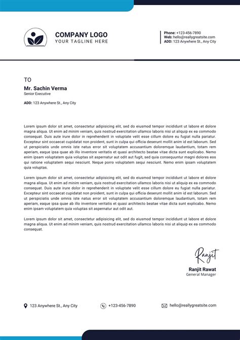 Sample Business Letterhead Templates