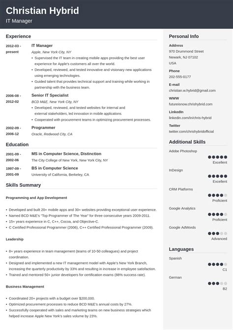 Sample Combination Resume Template