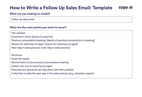 Sample Sales Follow Up Email Template