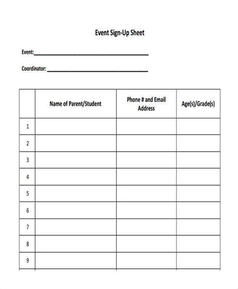 Sample Sign Up Forms Templates
