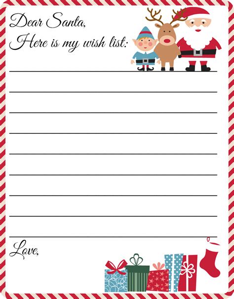 Santa Christmas List Template