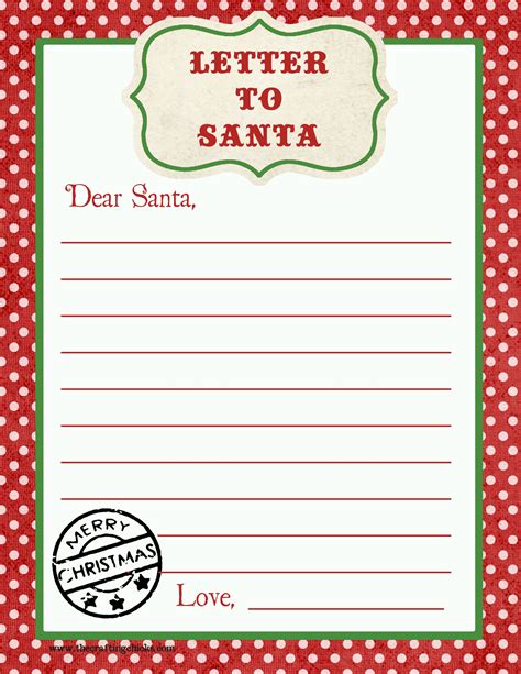 Santa Letter Printable Free