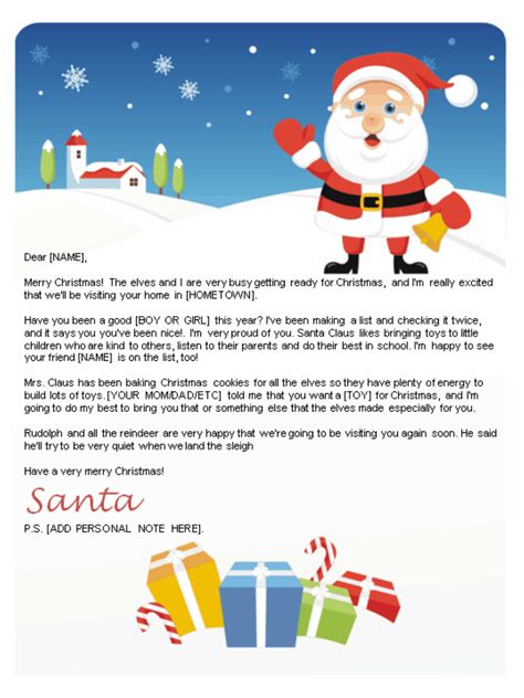 Santa Reply Letter Template