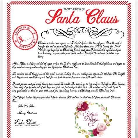 Santa Response Letter Template