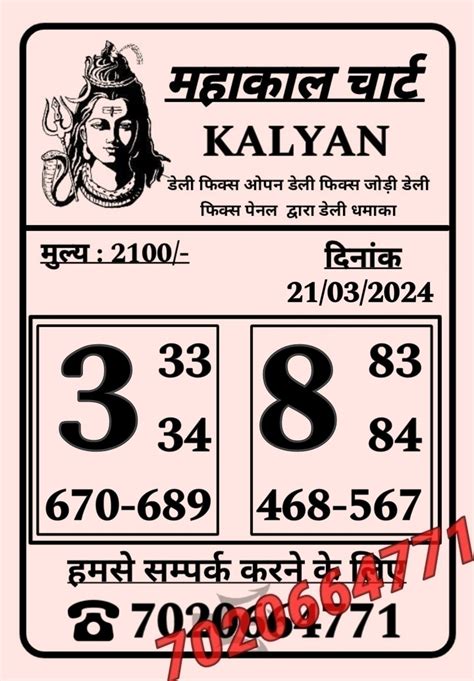 Sattka Matka Kalyan Chart Com