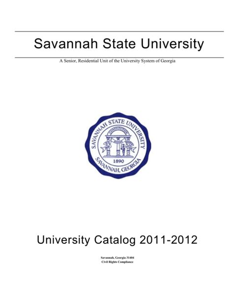 Savannah State University Course Catalog