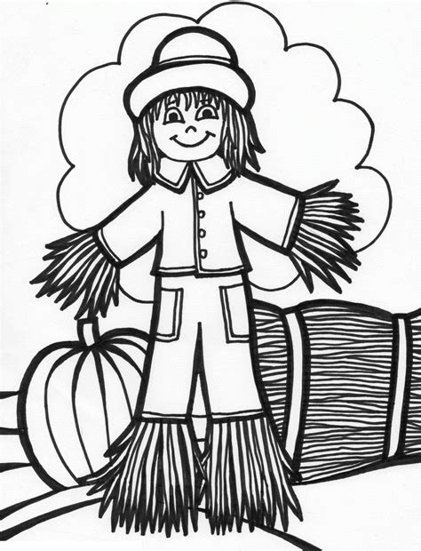 Scarecrow Coloring Page Free Printable