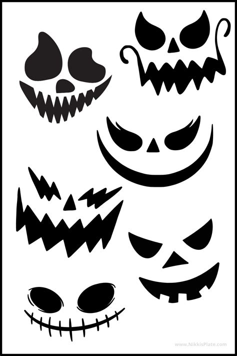 Scary Jack O Lantern Faces Printable
